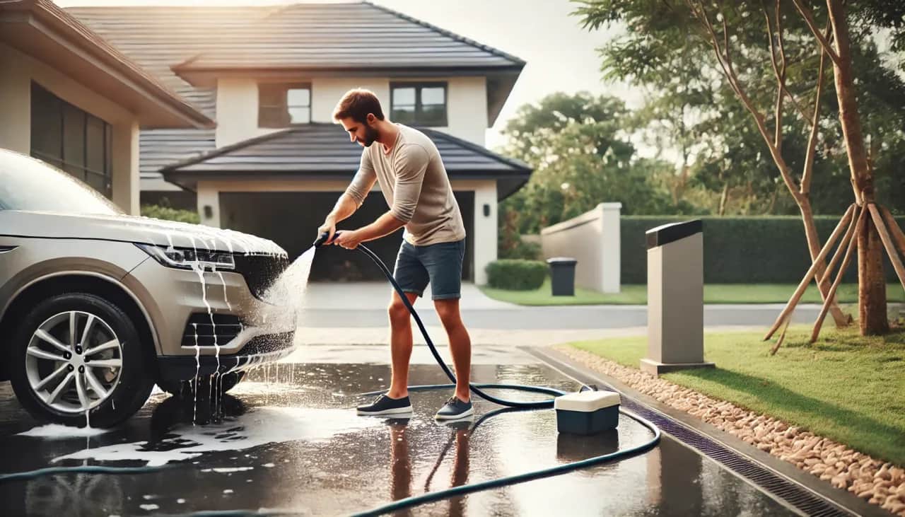 Mycie samochodu na posesji: Czy dostaniesz mandat? Sprawdź!